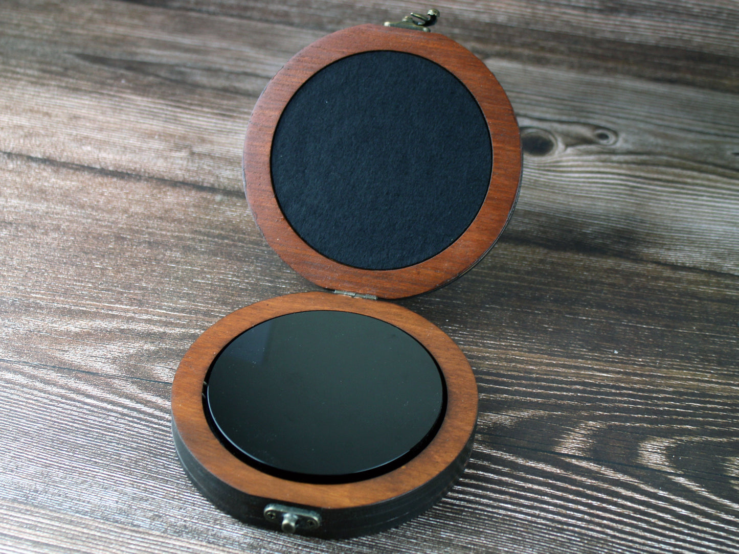 Round Obsidian Scrying Mirror - Tree of Life Design