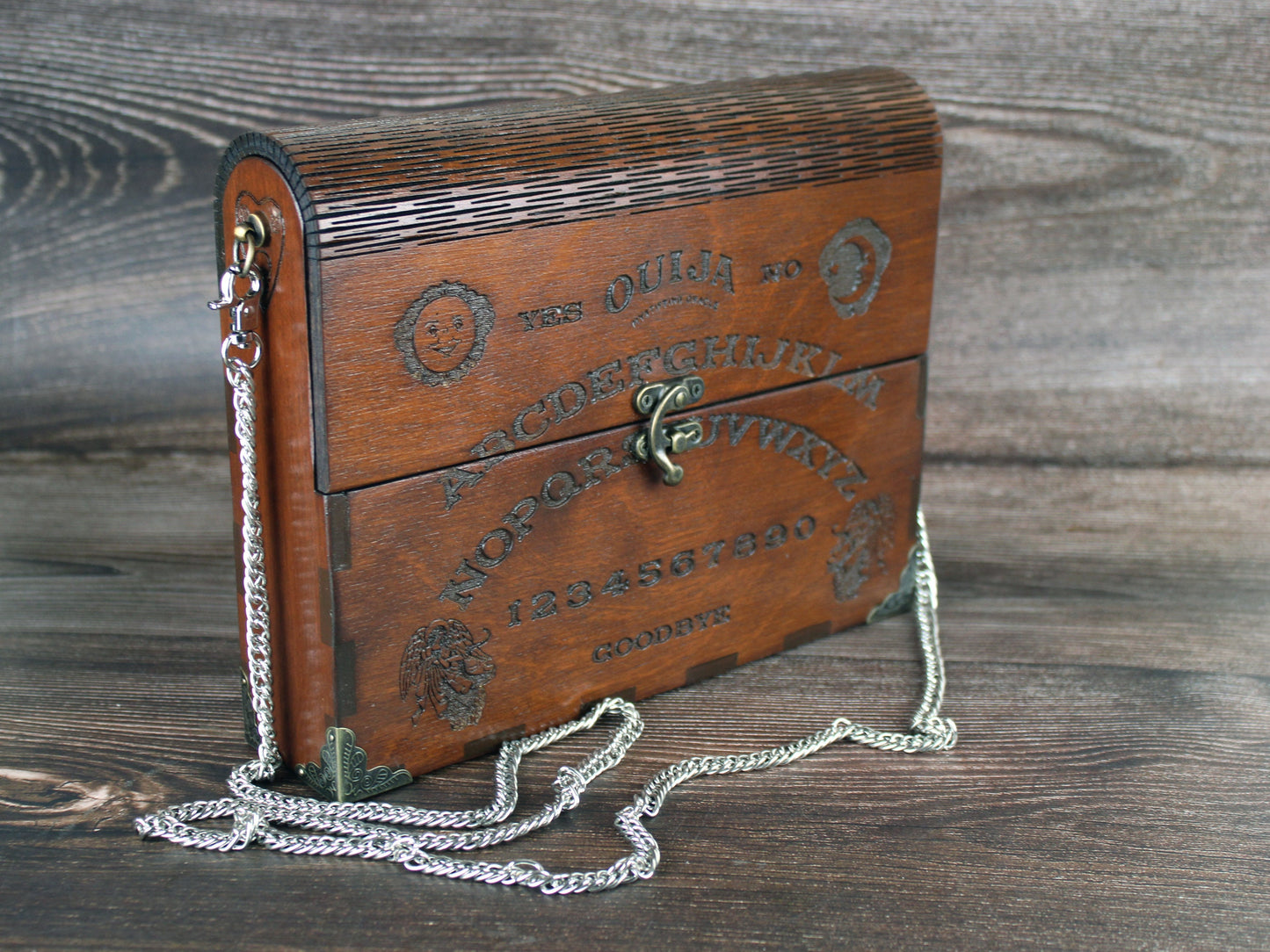 Handmade Wooden Handbag – Ouija Spirit Board Design