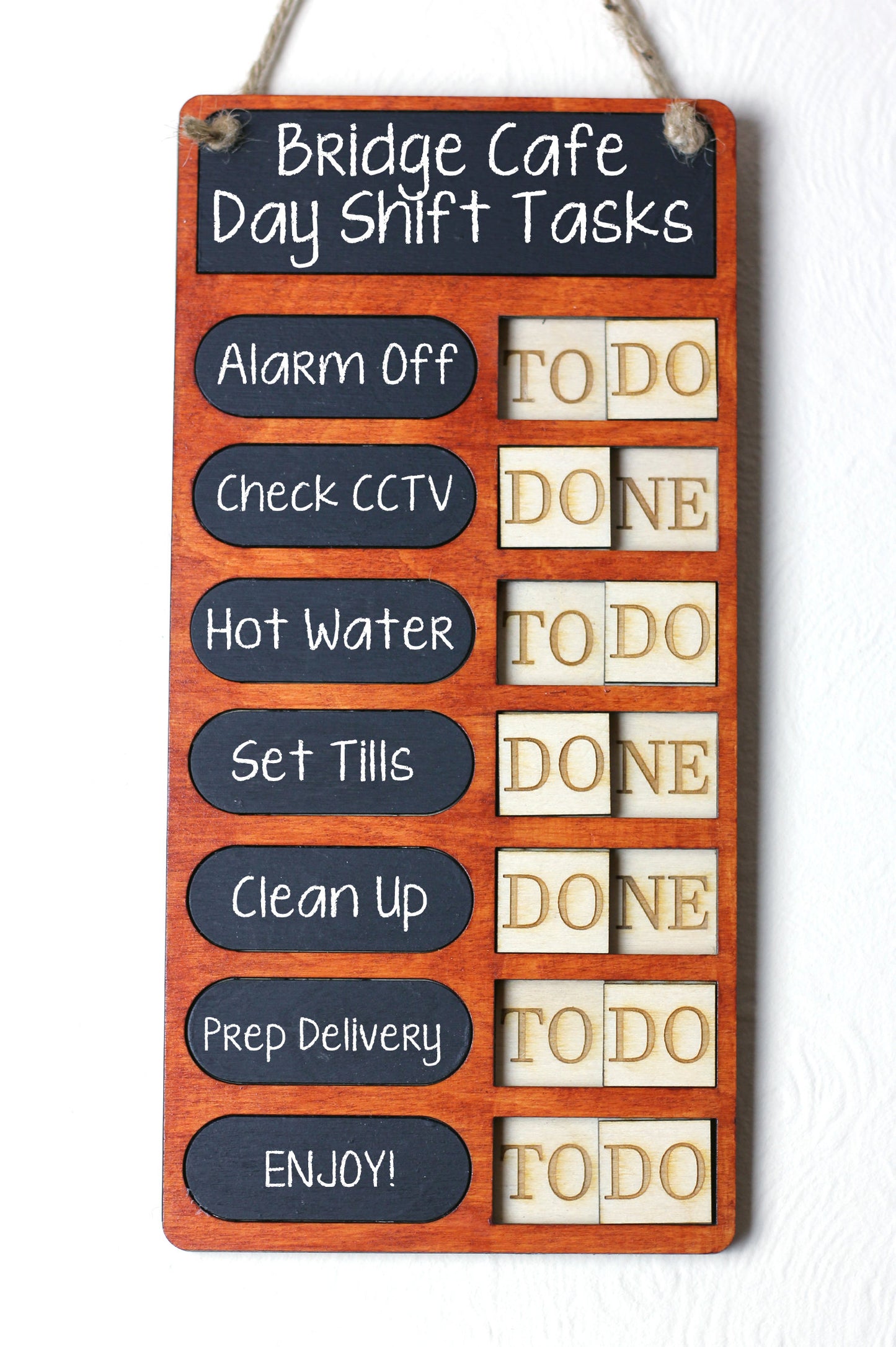 Custom wooden chore chart, record chores and tasks on this editable weekly chore board, wooden to do and task tracker, make it magnetic