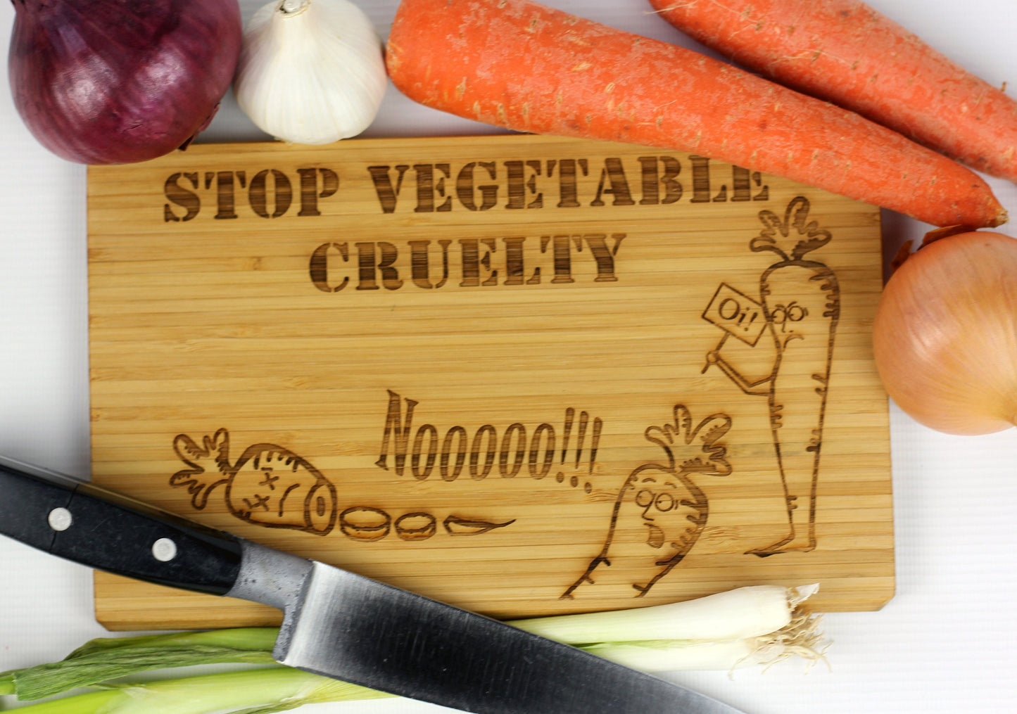Small funny vegetable rights wooden chopping board, Personalised housewarming gift for vegan or vegetarian moving into new home, baker, cook