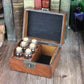 Half and Half Wooden Apothecary Chest - 6 glass bottles