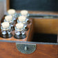 Half and Half Wooden Apothecary Chest - 6 glass bottles