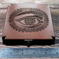 Obsidian Scrying Mirror in Maltese Cross Wooden Box - Seeing Eye Design