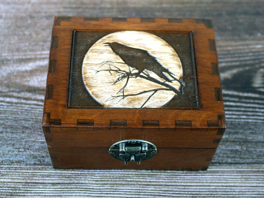 12 Bottle Apothecary Box – Crow/Raven Moon Design