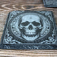 Pair of Slate Coasters - Elaborate skull design