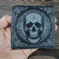 Pair of Slate Coasters - Elaborate skull design