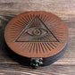 Round Obsidian Scrying Mirror - Seeing Eye Design