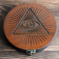 Round Obsidian Scrying Mirror - Seeing Eye Design