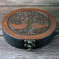 Round Obsidian Scrying Mirror - Tree of Life Design