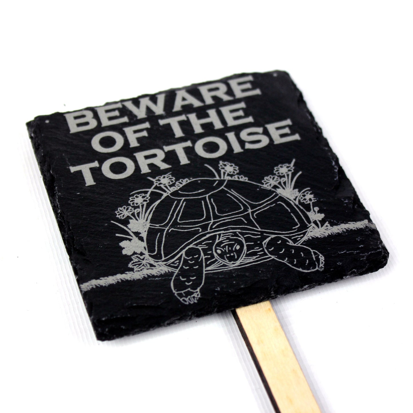 Small Beware of the Tortoise Slate Sign