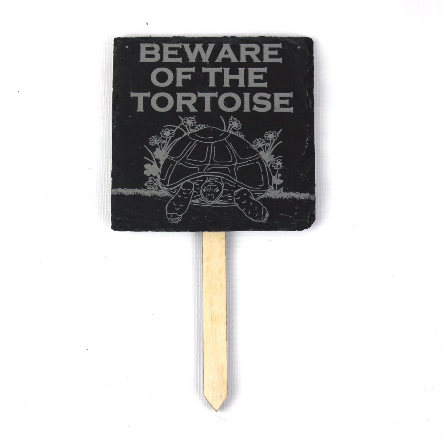 Small Beware of the Tortoise Slate Sign
