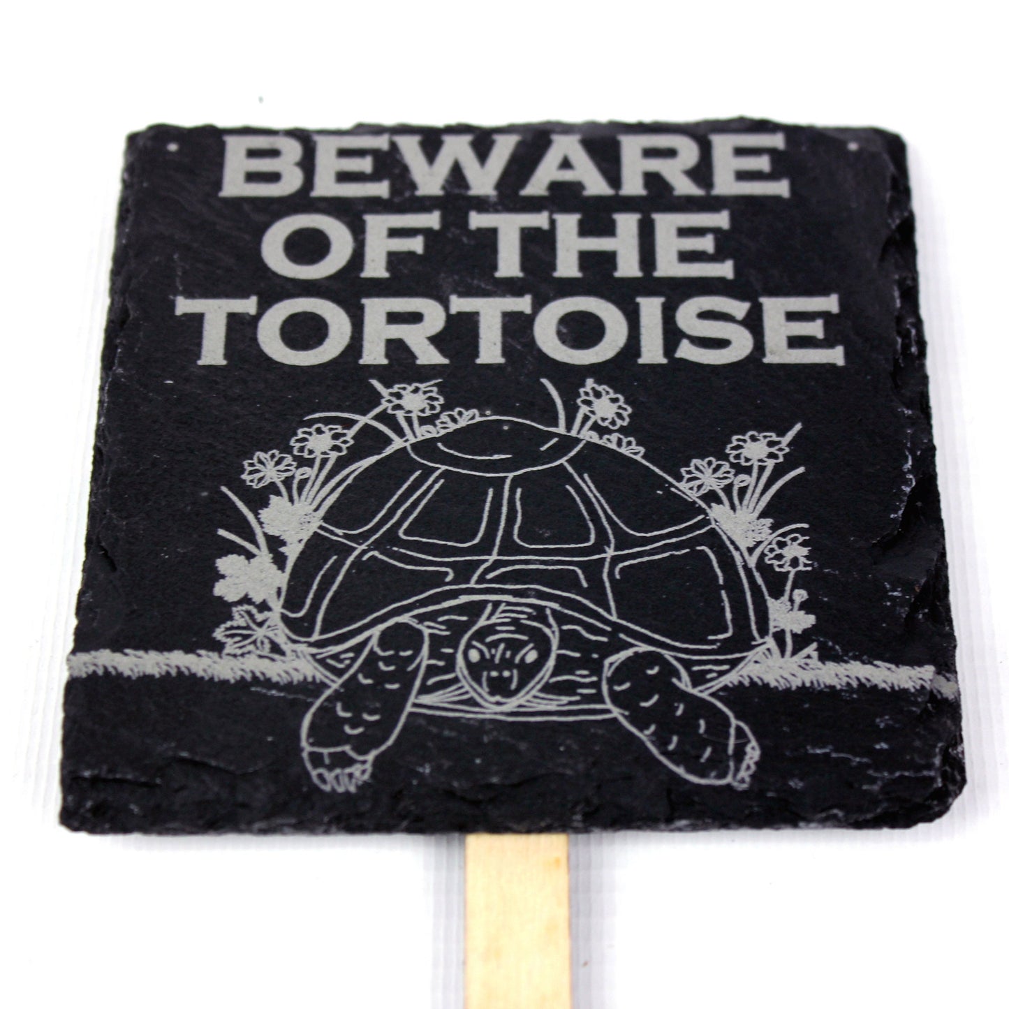 Small Beware of the Tortoise Slate Sign