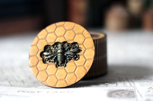 Bee Charm In Honeycomb Design Personalised wooden keepsake box, a gothic jewellery box, Victorian style custom wood trinket