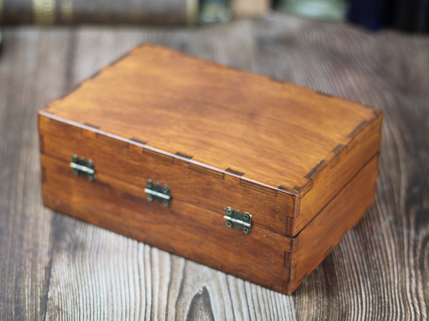 Wooden apothecary chest for 24 bottles for potions or essential oil storage box